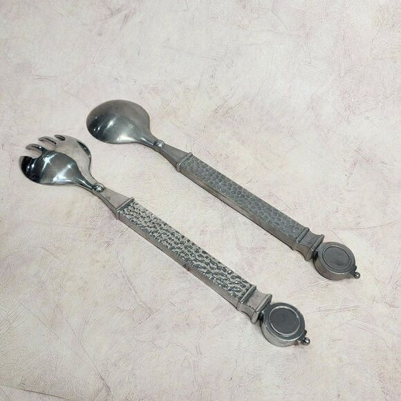 Southern Living At Home Conroy Salad Servers Set Hammered Handle - Picture 5 of 9